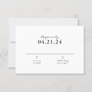 Einfache Schwarz-Weiß-QR-Hochzeit RSVP Karte
