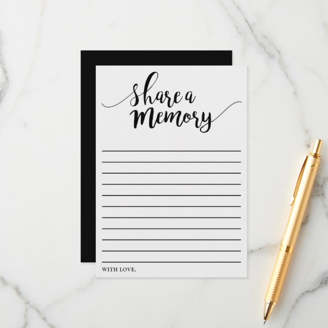 Einfache Schwarz/Weiß-Speicherkarte freigeben Hinweiskarte (Vorderseite/Rückseite Beispiel)