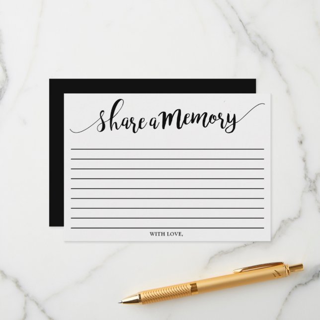 Einfache Schwarz/Weiß-Speicherkarte freigeben Hinweiskarte (Vorderseite/Rückseite Beispiel)