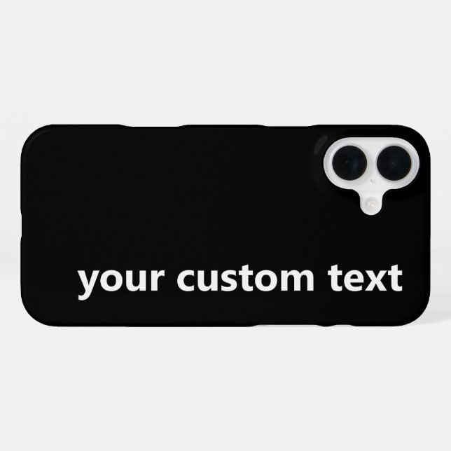 Einfache Schwarz-Weiß-Textvorlage iPhone Hülle (Rückseite (Horizontal))