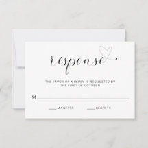 Einfache Schwarz-Weiß-Typografie Elegante Hochzeit