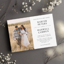 Einfache Schwarz-Weiß-Typografie-Foto-Hochzeit