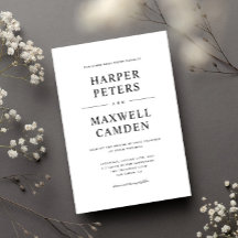 Einfache Schwarz-Weiß-Typografie-Hochzeit