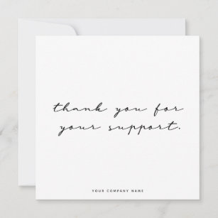 Einfache Schwarz/Weiß Vielen Dank Geschäftskarte Dankeskarte
