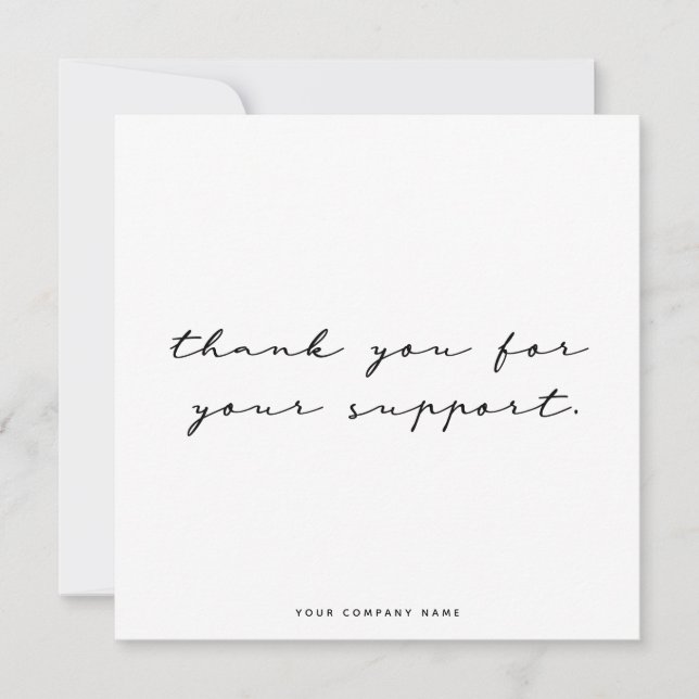 Einfache Schwarz/Weiß Vielen Dank Geschäftskarte Dankeskarte (Vorderseite)