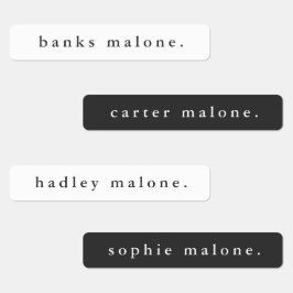 Einfache schwarz-weiß wasserdichte Bezeichnung Etiketten