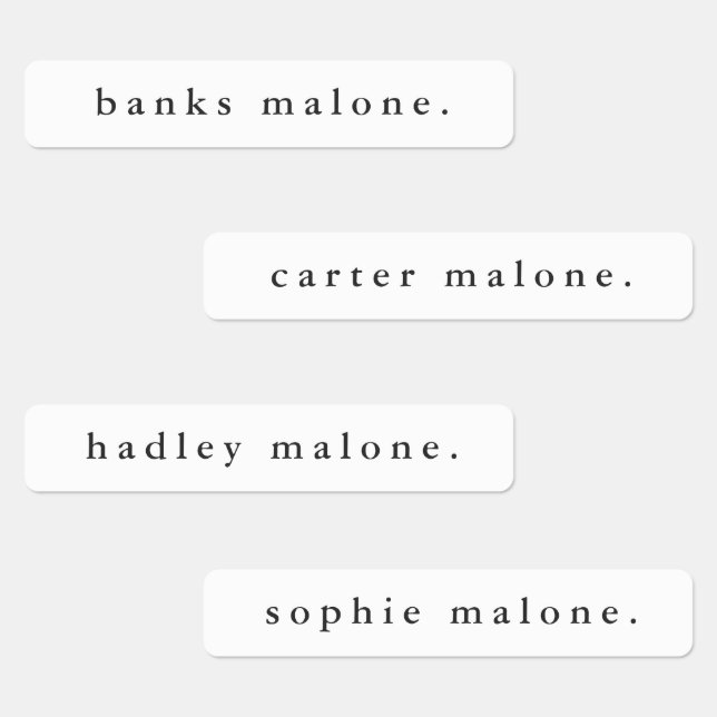 Einfache schwarz-weiß wasserdichte Bezeichnung Etiketten (Gruppe)