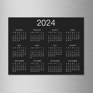 Einfache Schwarz-Weiß-Zeitschrift 2024 Magnetkarte