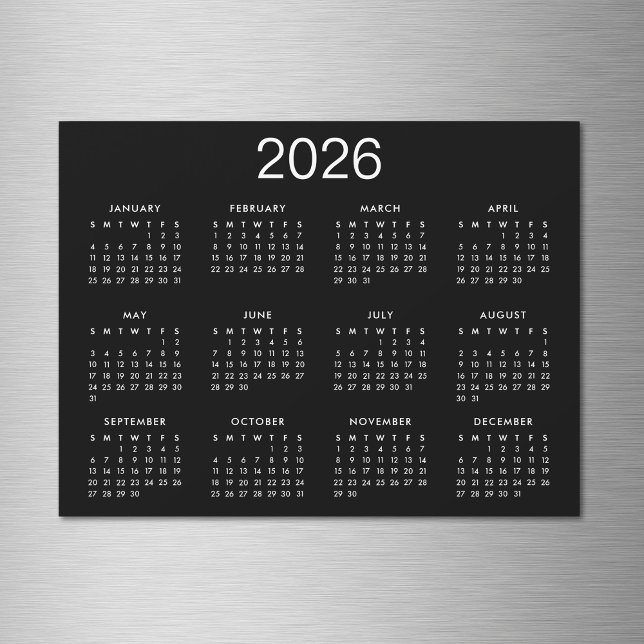 Einfache Schwarz-Weiß-Zeitschrift 2024 Magnetkarte (Von Creator hochgeladen)