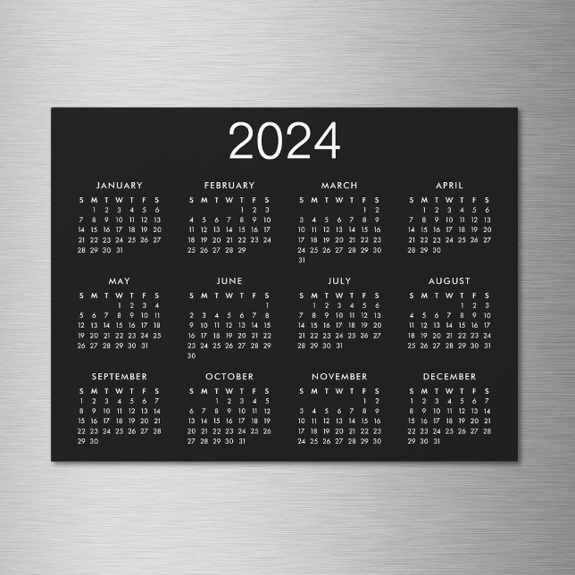 Einfache Schwarz-Weiß-Zeitschrift 2024 Magnetkarte (Von Creator hochgeladen)