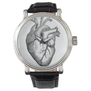 Einfache Schwarz-weiße Anatomie Herzerkrankung Armbanduhr