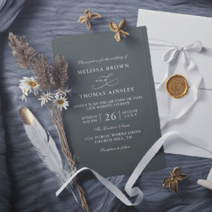 Einfache schwarz-weiße Budget-QR-Code-Hochzeit Einladung