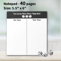 Einfache Schwarz-weiße Bunco Dice Tal