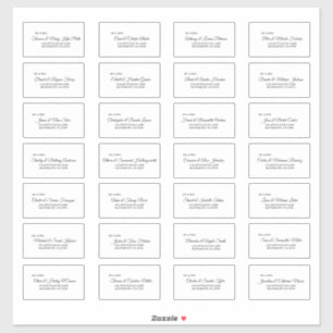 Einfache Schwarz-weiße Calligrafy Guest Address La Aufkleber