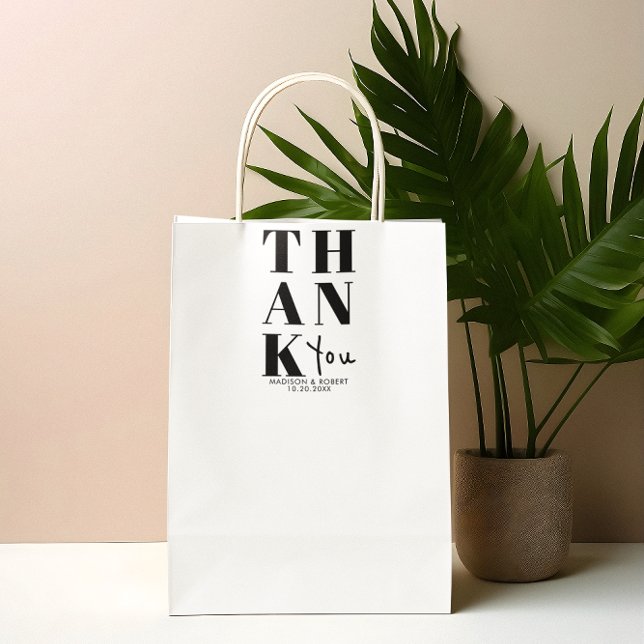 Einfache Schwarz-weiße Dankbarkeit Gastgeschenk Ho Rechteckiger Aufkleber (Von Creator hochgeladen)