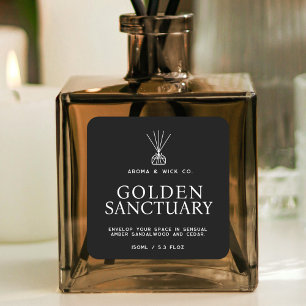 Einfache Schwarz-weiße Diffusorbezeichnung Quadratischer Aufkleber