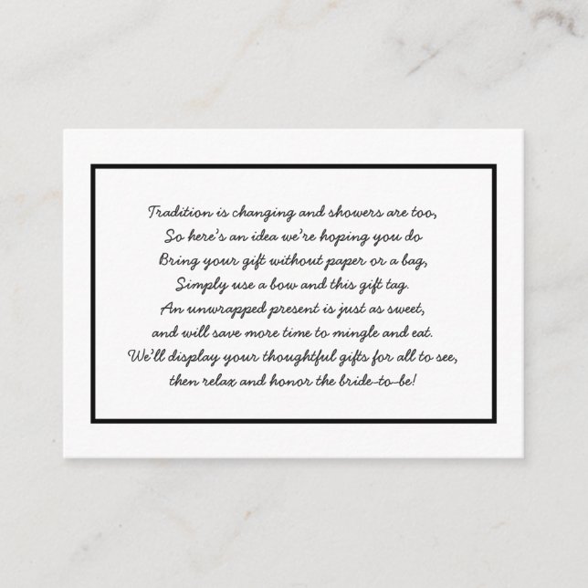 Einfache Schwarz-weiße Display Duschvorrichtung +  Begleitkarte (Vorderseite)