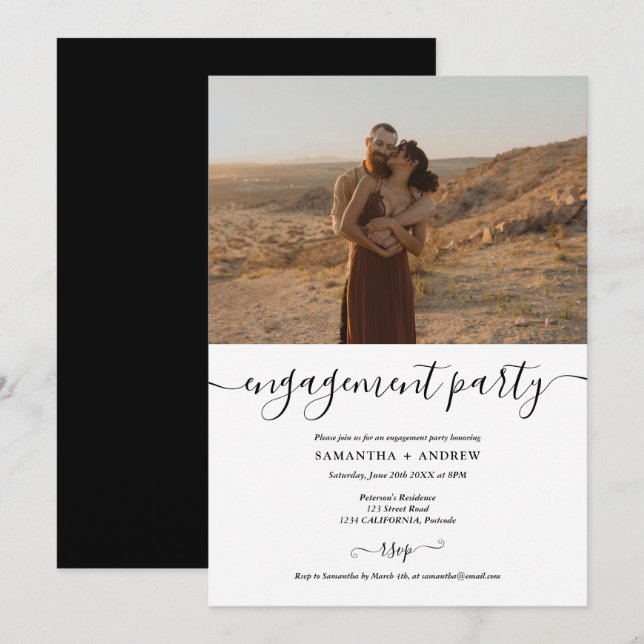 Einfache schwarz-weiße Foto-Interaktion Ankündigung (Vorne/Hinten)