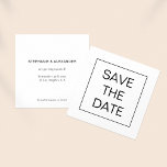 Einfache Schwarz-weiße Grenze Save The Date<br><div class="desc">Einfache Schwarz-weiße Linie Grenze Hochzeitsplatz. Die Farbe und der Typ des Schriftartes können über das Menü Bearbeiten geändert werden. Sie können auch Text- und Hintergrundfarben auf beiden Seiten ändern,  wenn Sie möchten.</div>