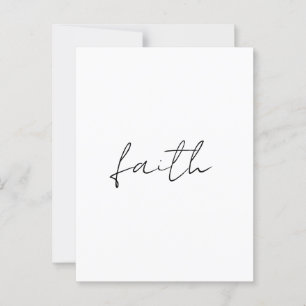 Einfache Schwarz-weiße Hand Schriftliche Glaubensk Postkarte