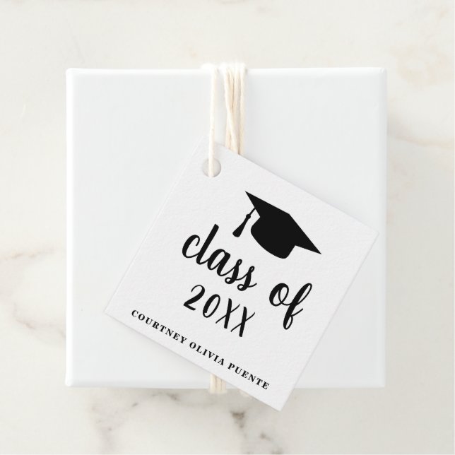 Einfache Schwarz-weiße Hauptplatine Moderner Absch Geschenkanhänger (Beispiel)