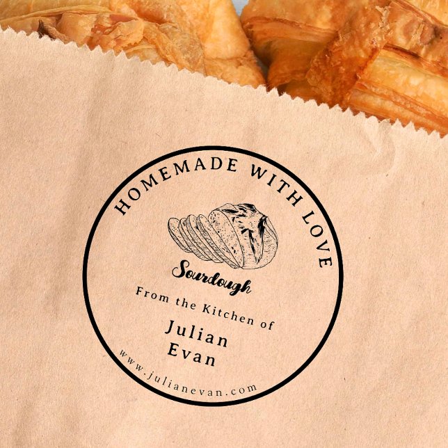 Einfache, schwarz-weiße, hausgemachte Sourdough Gummistempel (Simple Black and White Homemade Sourdough rubber stamp )
