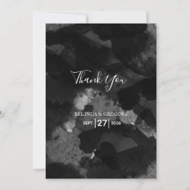 Einfache Schwarz-weiße Hochzeit Dankeskarte