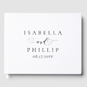 Einfache Schwarz-weiße Hochzeit Gästebuch