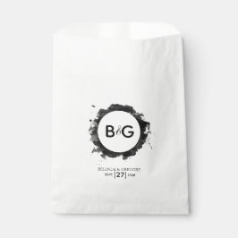 Einfache Schwarz-weiße Hochzeit Geschenktütchen