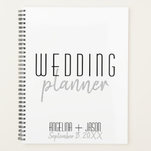Einfache schwarz-weiße Hochzeit Planer