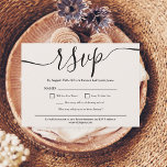 Einfache Schwarz-weiße Hochzeit rsvp Einladung<br><div class="desc">Einfach elegante Schwarz-weiße Hochzeit rsvp   Name und Datum auf der Rückseite</div>