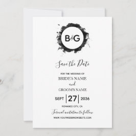 Einfache Schwarz-weiße Hochzeit speichern Sie das Save The Date