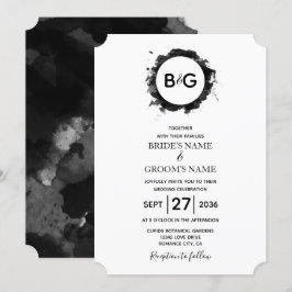 Einfache Schwarz-weiße Hochzeitseinladungen Einladung