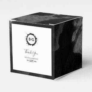 Einfache Schwarz-weiße Hochzeitsohle Geschenkschachtel