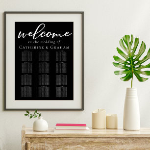 Einfache Schwarz-weiße Hochzeitsstiftung Poster