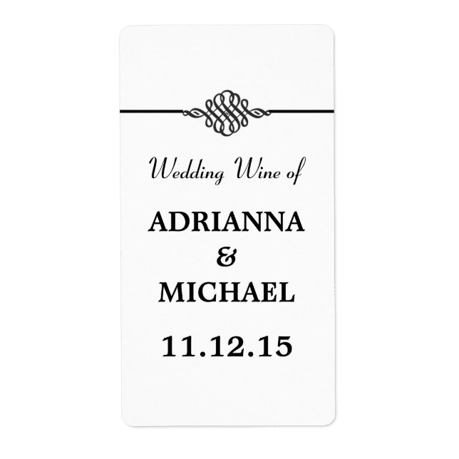 Einfache Schwarz-weiße Hochzeitswein (Vorne)