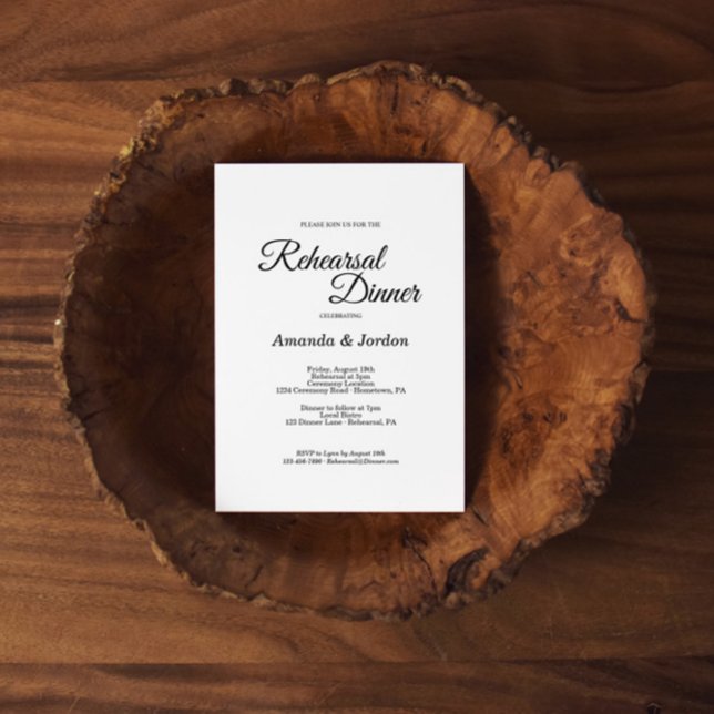 Einfache Schwarz-weiße Kalligraphie Probe Abendess Einladung (Von Creator hochgeladen)