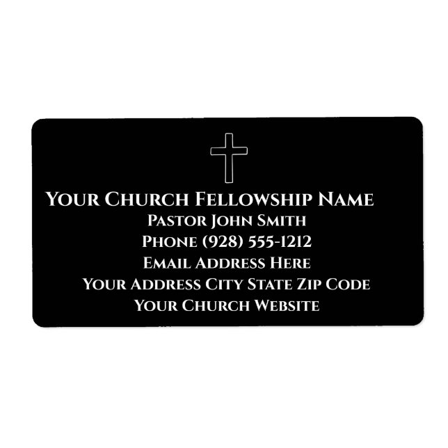 Einfache Schwarz-weiße Kontur-Kirchenkennzeichen (Vorne)