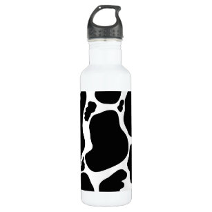 Einfache Schwarz-weiße Kuh Spots Tier Edelstahlflasche
