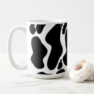 Einfache Schwarz-weiße Kuh Spots Tier Kaffeetasse