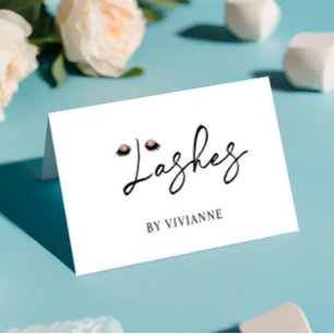 Einfache Schwarz-weiße Lash Business Card Visitenkarten