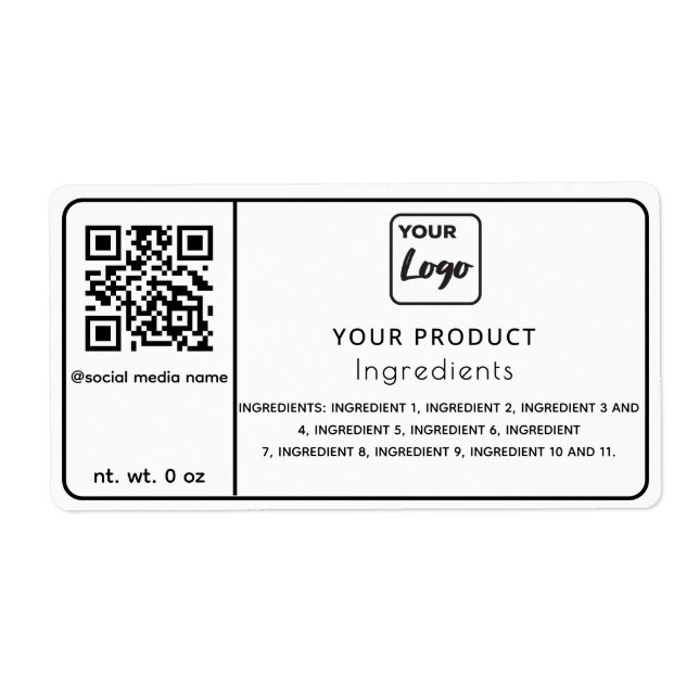 Einfache schwarz-weiße Logoetiketten (Vorne)