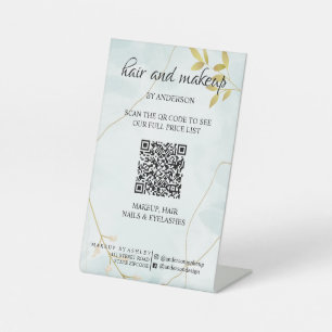 Einfache schwarz-weiße Makeup digitale QR Preis P Sockelschild