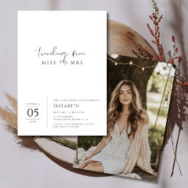 Einfache Schwarz-weiße Miss an Frau Brautparty Fot Einladung