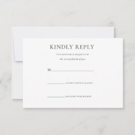 Einfache Schwarz-weiße Mongram-Hochzeit RSVP Karte