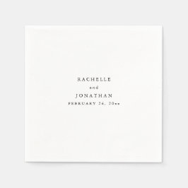 Einfache Schwarz-weiße Monogram Wedding Napkins Serviette