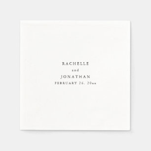 Einfache Schwarz-weiße Monogram Wedding Napkins Serviette