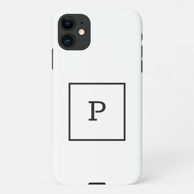 EINFACHE SCHWARZ-WEISSE MONOGRAMM-KUSTOM PERSONALI iPhone HÜLLE (Rückseite)
