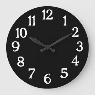 Einfache schwarz-weiße Normaluhr Große Wanduhr