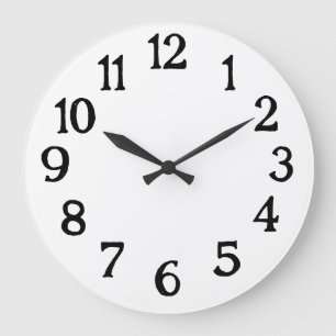 Einfache schwarz-weiße Normaluhr Große Wanduhr